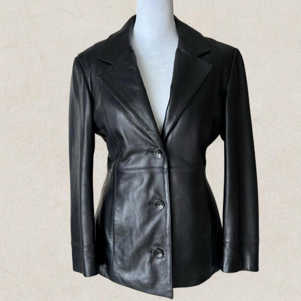 Wilsons Leather Women's Black Button-Up Jacket